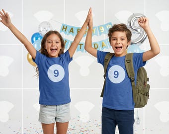 9th Birthday Shirt, Glow in the Dark Graphic Tee, Ninth Birthday Outfit Kids