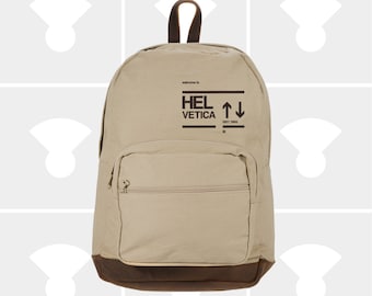 Helvetica - Leather Bottom Laptop Backpack
