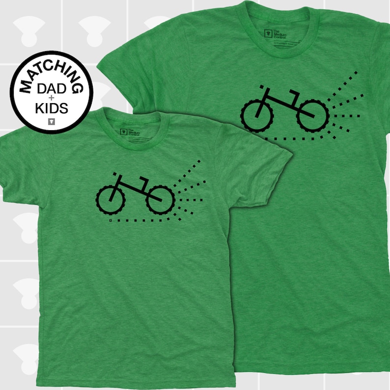 Vater Sohn passende Shirts Fahrrad Shirt Fahrrad Geschenke Papa und Baby Shirts Dirt Bike Mountainbike Bild 5