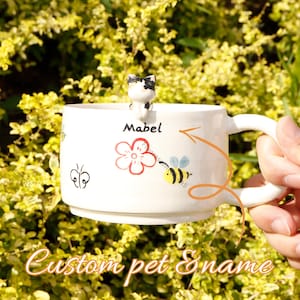 Hand-Painted Peekaboo Pet Mug: Custom Cat or Dog Coffee Cup