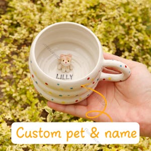Custom Peekaboo Pet Mug: Hand-Painted Ceramic Coffee Cup