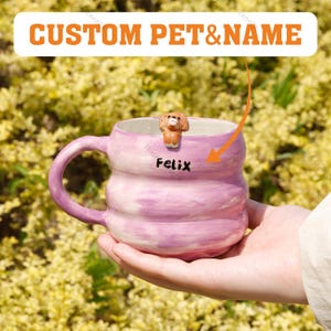 Custom Pet Coffee Mug: Hand-Painted Peekaboo Dog Design