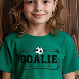 Goalie I Block Shots on Green T-Shirt