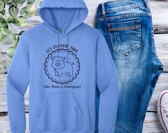 Pig Auction Sweatshirt, County Fair Apparel, 4H Club Attire, FFA Club T-Shirt, Unisex Heavy Blend™ Hooded Sweatshirt