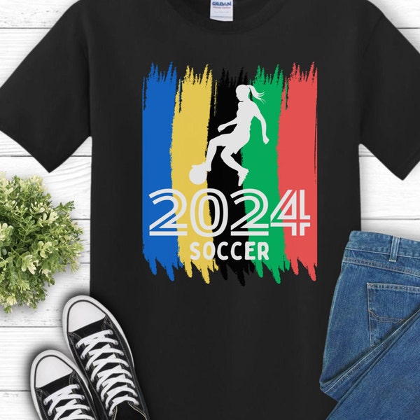 Female Soccer Tee, 2024 Olympic Game Shirt, Team USA Fan Wear, Paris Summer Games Unisex Jersey Short Sleeve Tee