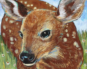 Archival Print on Wood "Fawn #1"