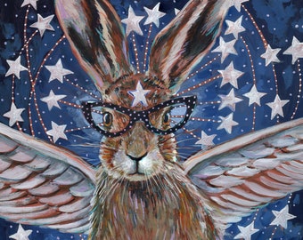 Archival 10x10 inch Print on Paper "Angel Hare"