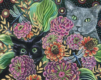 Archival Print on Wood Panel "The Dragonfly Hunt"