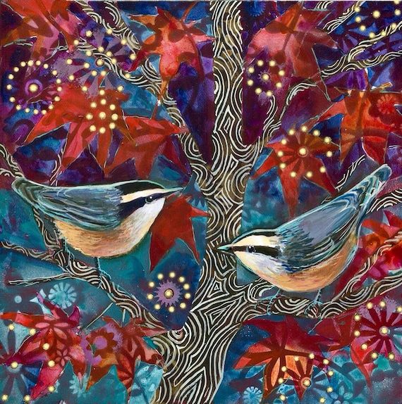 Autumn Meeting 12x12 inch print on canvas