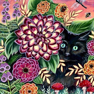 Archival Print on Panel "Summer Day” cat art