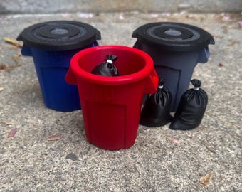 1/12 Scale Model Utility Garbage Can with Lid