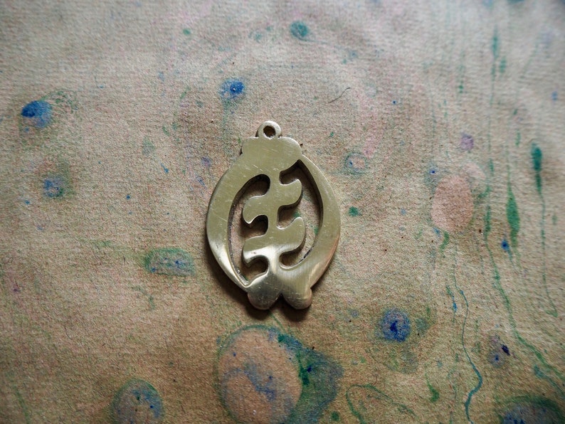 NEW DESIGN Oval Brass Adinkra Gye Nyame 35mm Charm or Pendant