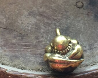 Solid Brass Contemplative Yogi Pendant