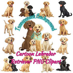 43 Cartoon Labrador Retriever PNG Clipart, entzückende Labrador Hunderasse Bilder, lustige Labrador Retriever Welpe Illsutration, kommerzielle Nutzung