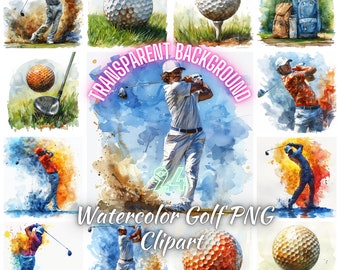 Watercolor Golf PNG Clipart, 24 Golf Course and Golf Ball Images, Golf Player Scenery, Golf Equipment, Golf Theme Pictures, Commercial Use