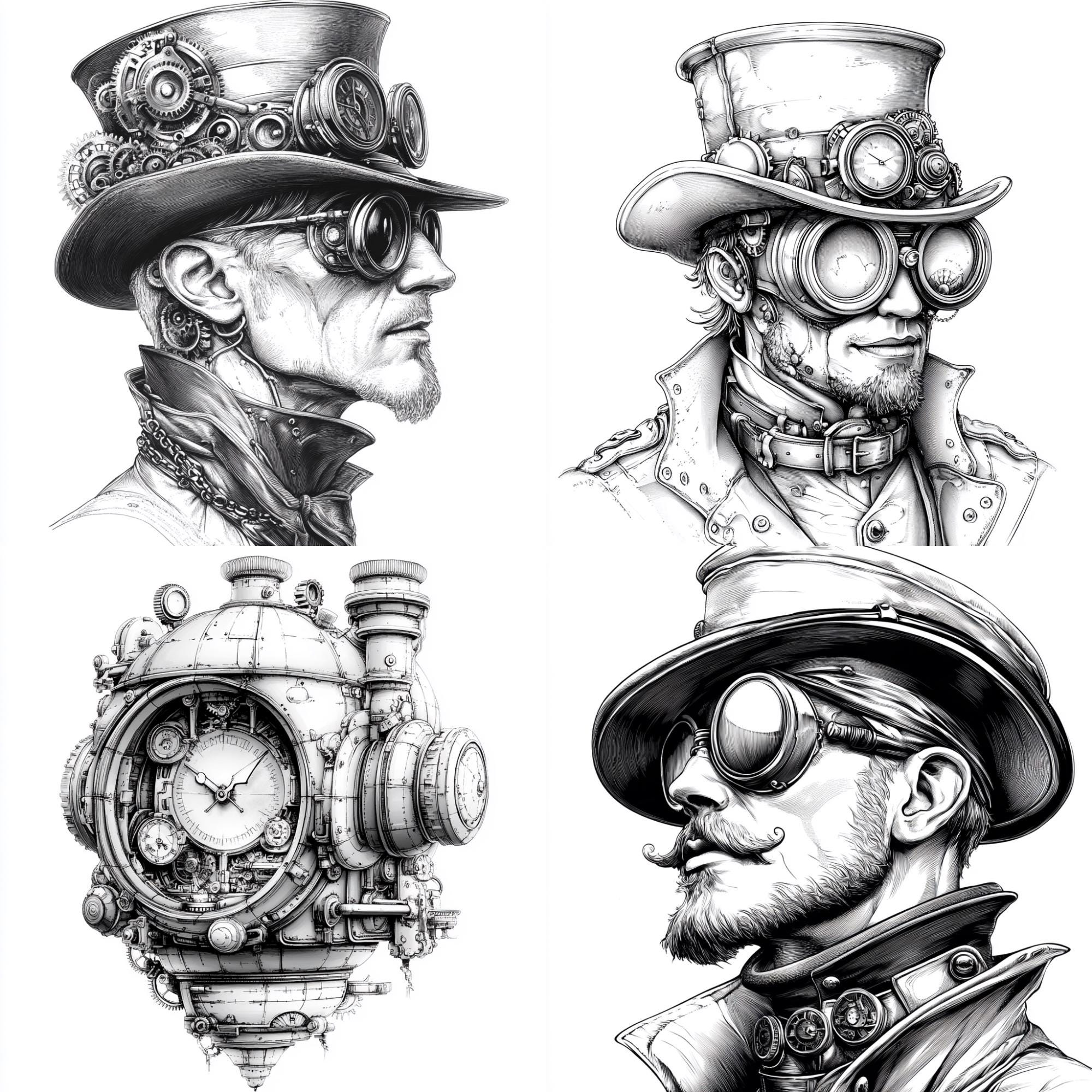 Steampunk Line Texture 32 Steampunk Line Art PNG Clipart Bundle, Abstract Line Art Sublimation ...