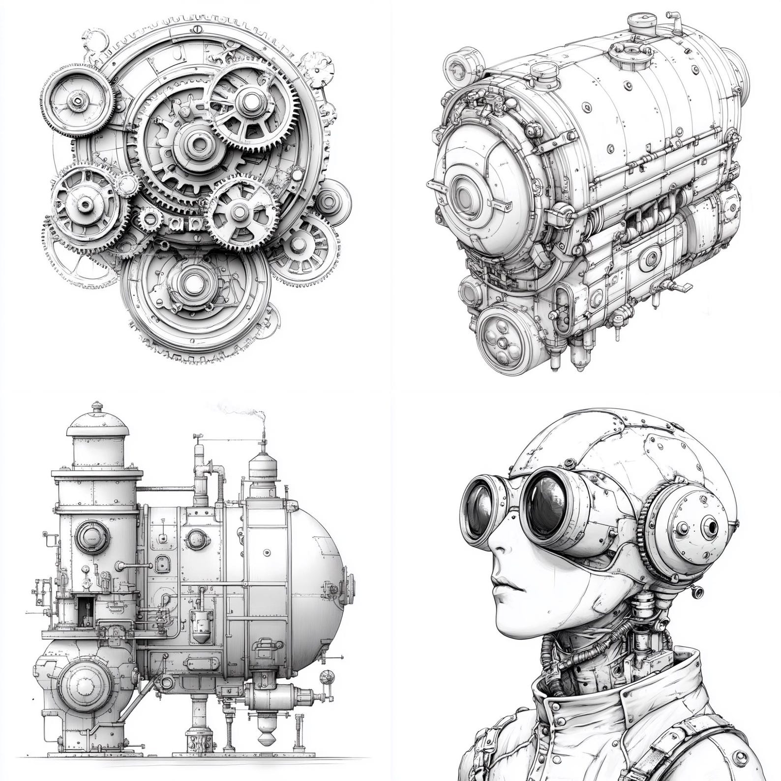 Steampunk Line Texture 32 Steampunk Line Art PNG Clipart Bundle, Abstract Line Art Sublimation ...