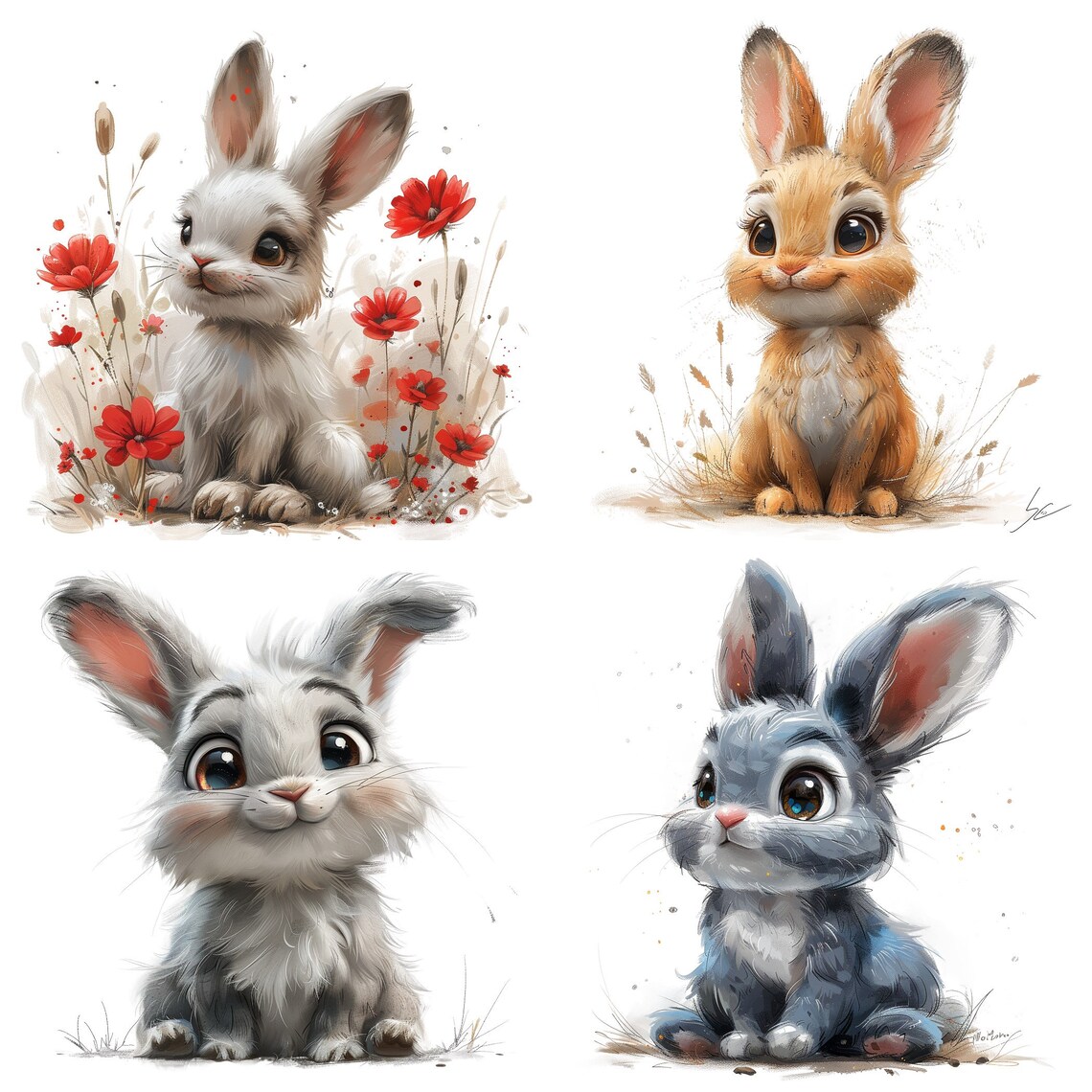 Cartoon Cute Bunny PNG Clipart, 43 Adorable Rabbit Illustration ...