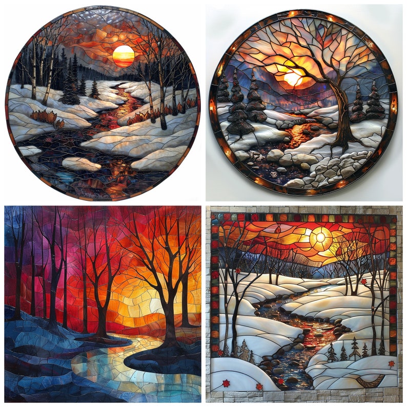 Stained Glass Winter PNG Clipart, 44 Watercolor Stained Glass Window