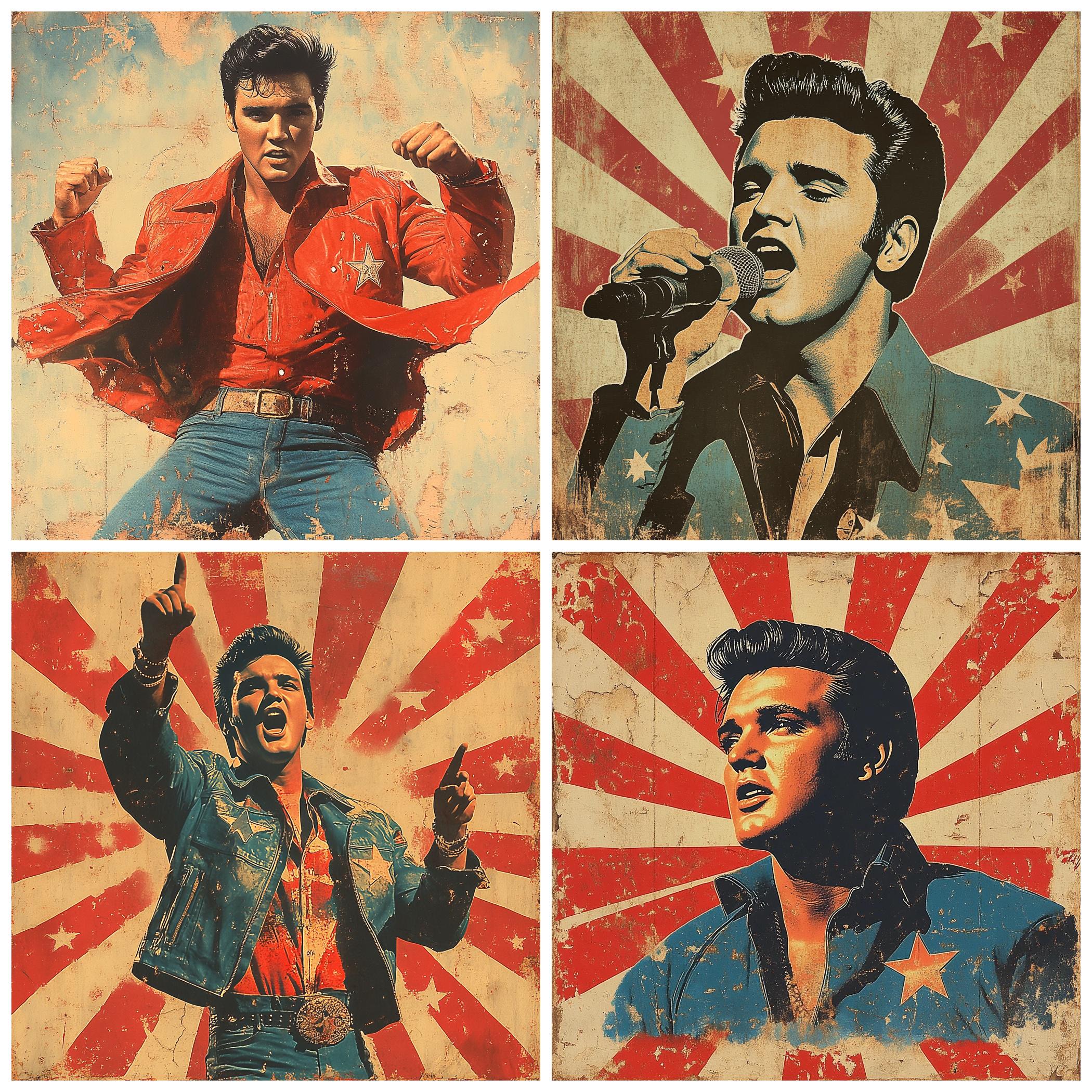 Vintage Elvis Presley PNG Clipart Bundle, 1950s Rock and Roll ...
