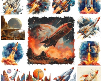 Galactic Spacecraft PNG Clipart, Space Ship Illustration (Digital Download)