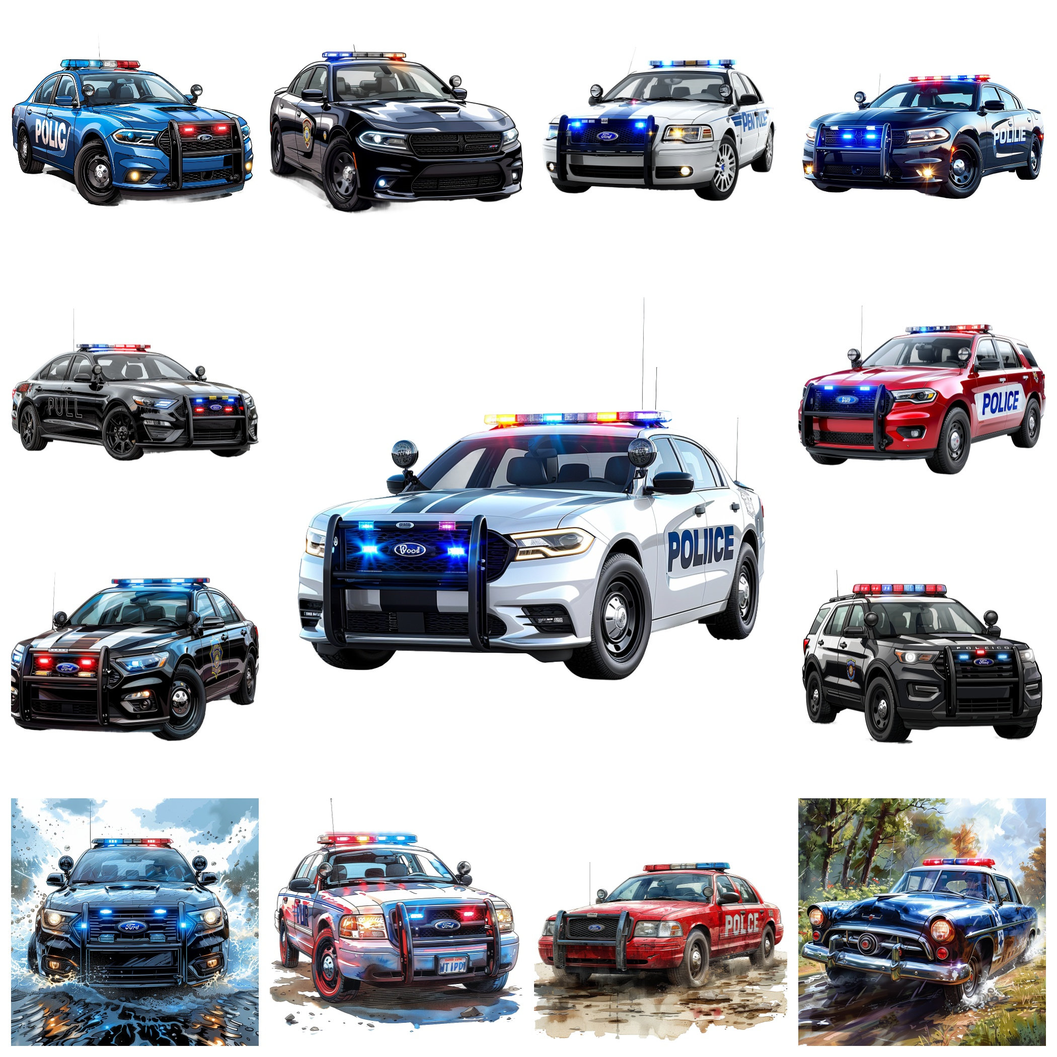 50 Police Car PNG Clipart, Police Vehicle Transparent BG Images, Patrol Car Illustration, Law Enforcement Car Design Picture, Commercial Use