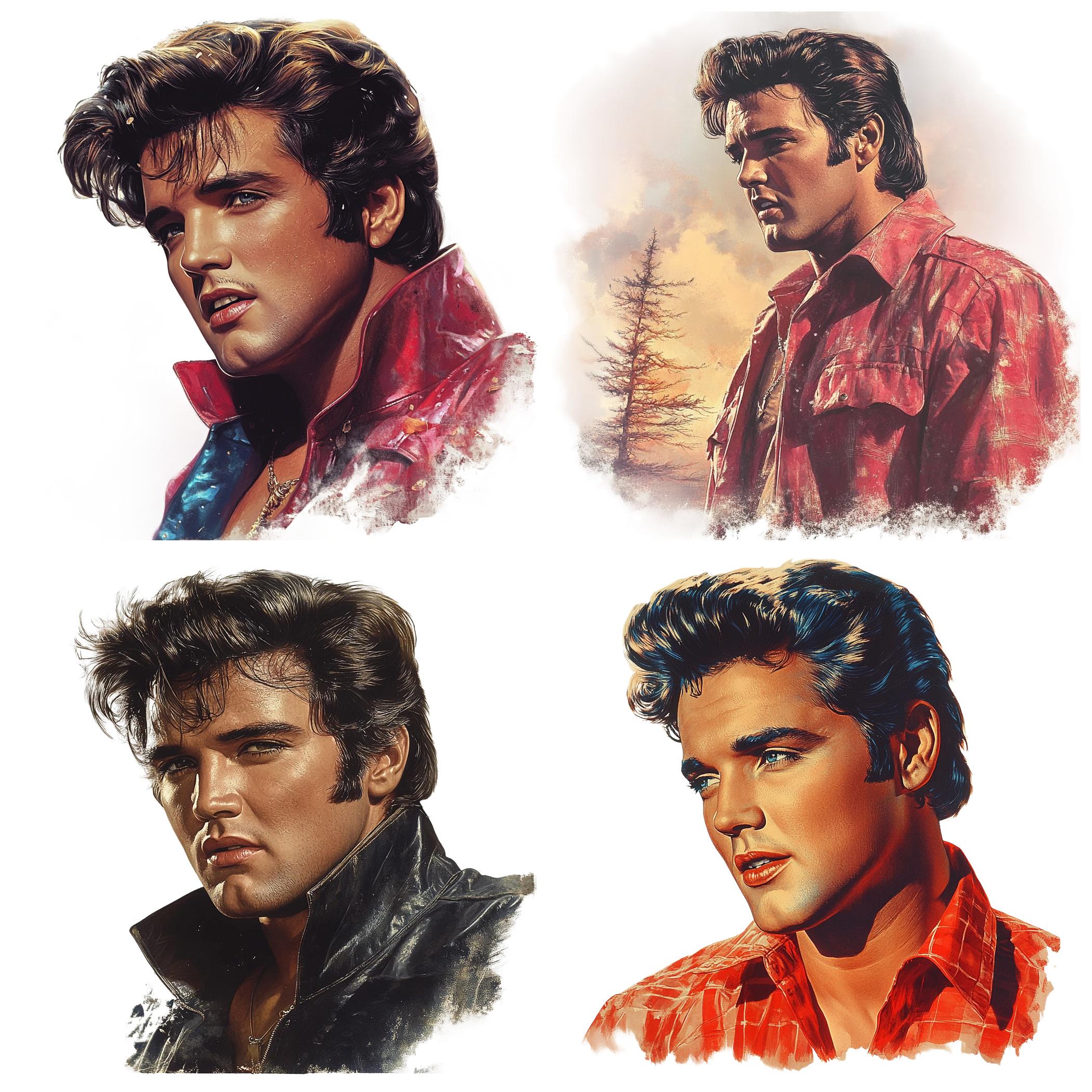 Vintage Elvis Presley PNG Clipart Bundle, 1950s Rock and Roll ...