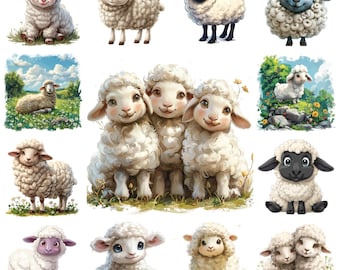 28 schattige schapen PNG-clipart, schattige schapen afbeelding voor T-shirt en mok, afbeelding cartoon schapen, eigenzinnige schapenbeker wrap art, sticker grappige schapen