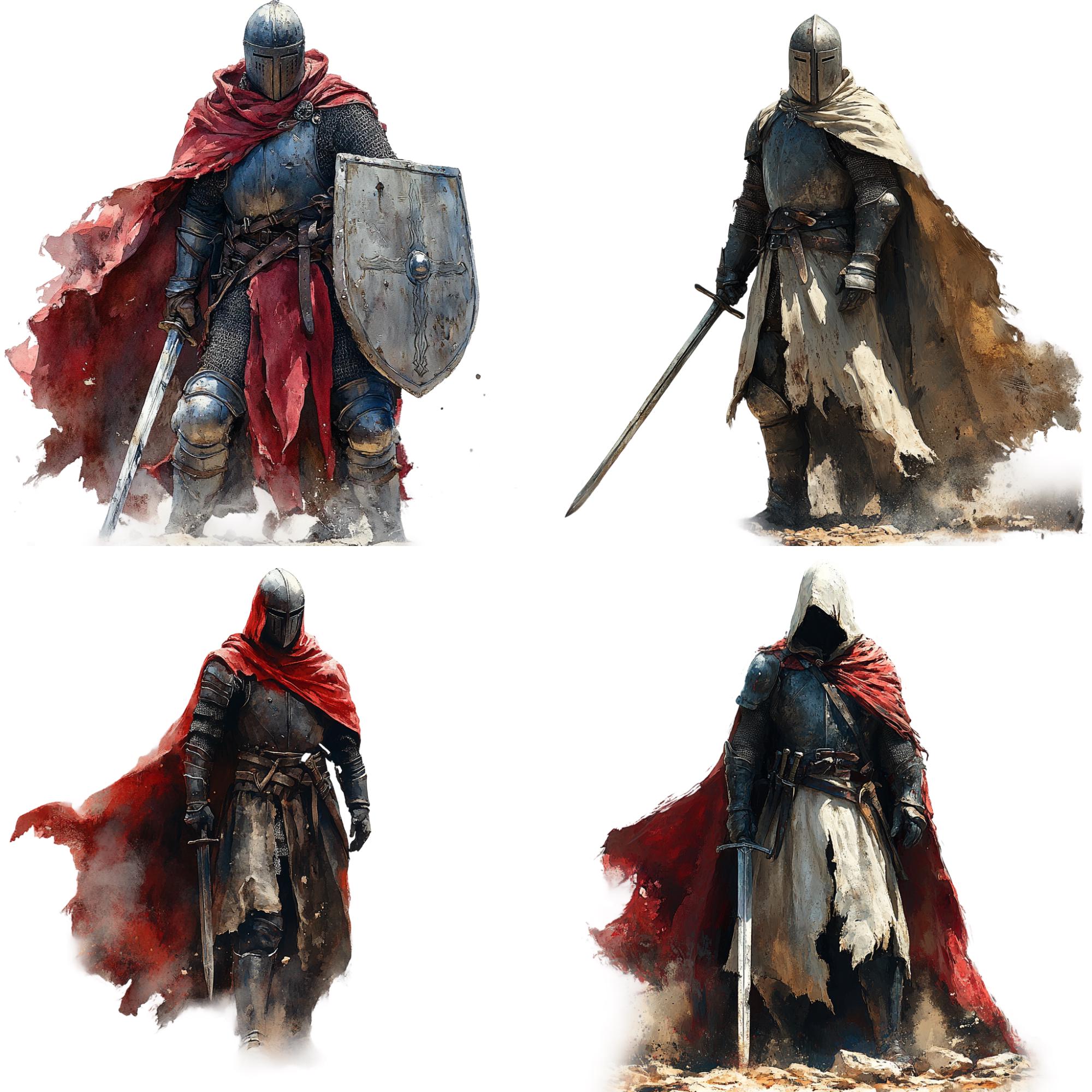 36 Medieval Knight PNG Clipart, Watercolor Templar Knight Illustration ...