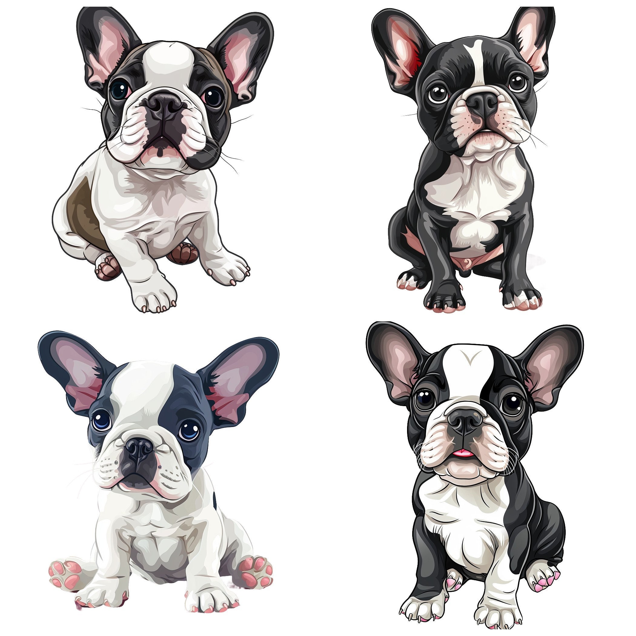 34 Cartoon French Bulldog PNG Clipart, Adorable Cartoon Frenchie ...