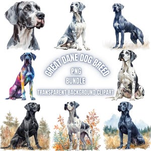Dog Breed PNG Clipart Bundle | Watercolor Dog Portrait Transparent Background Illustration, Pet Lover Printable Art, Commercial Use