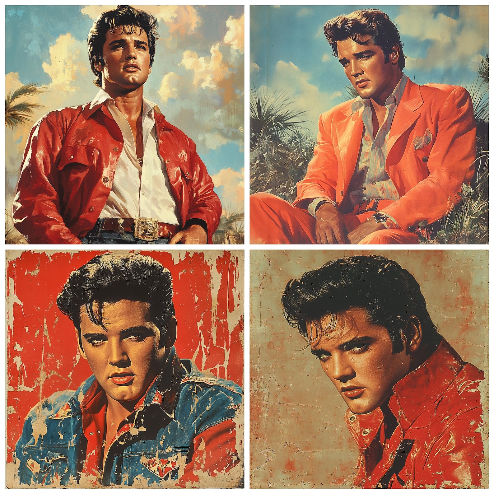 Vintage Elvis Presley PNG Clipart Bundle, 1950s Rock and Roll ...