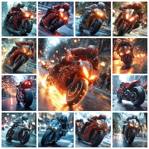 28 Superbike Dynamische Pose Landschaft PNG Bundle, Racing Motorrad Snaphot Landschaftsbilder, Sportbike Power Stadtbild Bilder, kommerzielle Nutzung