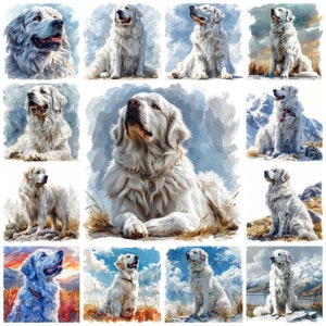 Pyrenäen PNG Clipart, Aquarell 31 Sennenhund Große Pyrenäen Hunderasse Landschaft Illustration, Französische Rasse Vieh GuardianDog PNG