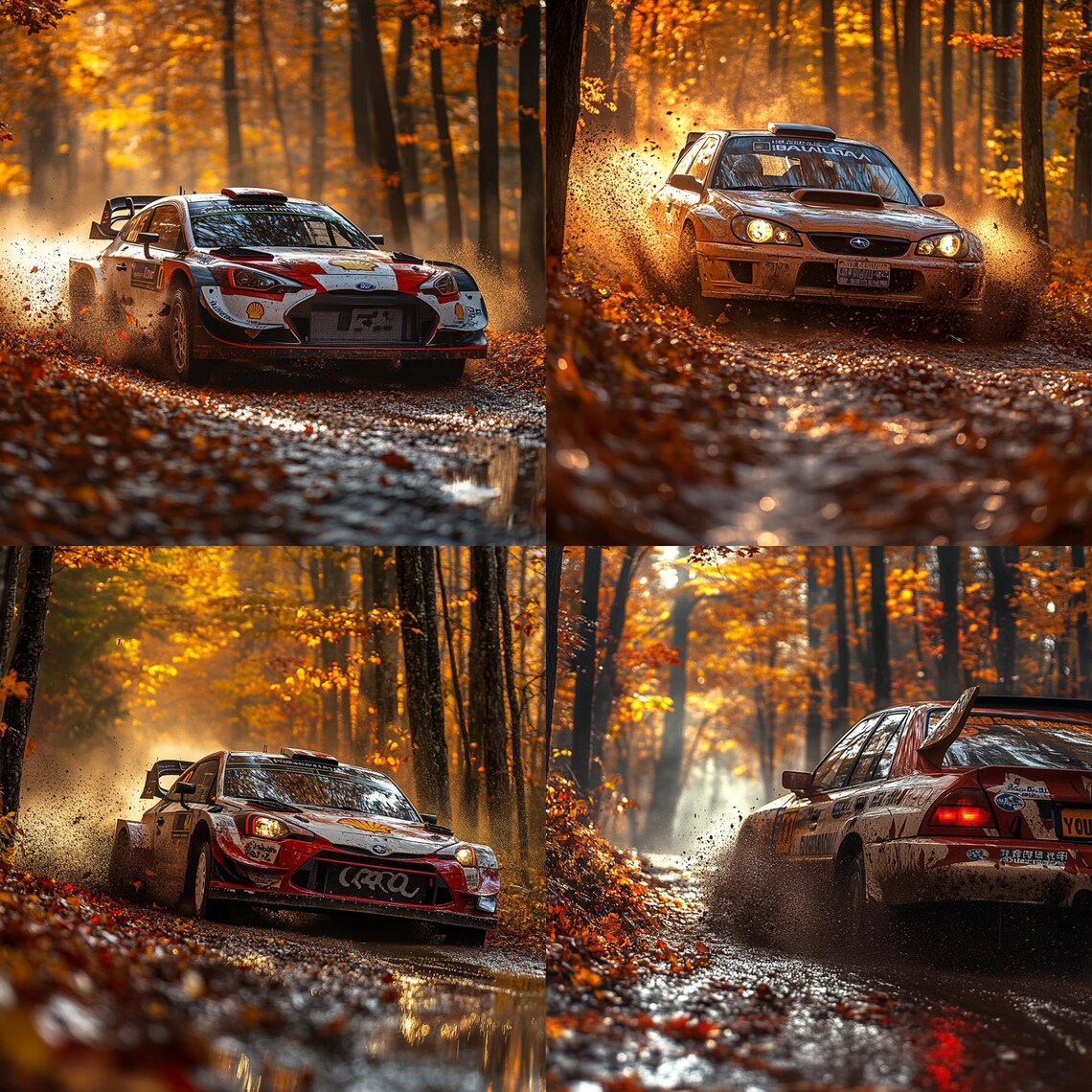 Autumn Rally Drift PNG Clipart Bundle, Dynamic Race Art Realistic ...