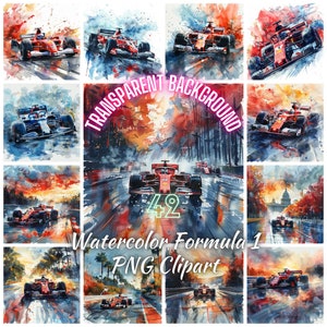 Formule 1 png-clipart, aquarel F1 raceauto posterafbeelding, afbeelding motorsport F1 Grand Prix, digitale ambachtelijke kaarten maken, commercieel gebruik png