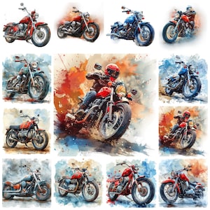 43 Moto d'epoca PNG Clipart, Illustrazione di motocicletta d'epoca ad acquerello, Immagine di motocicletta classica, Moto retrò, Uso commerciale