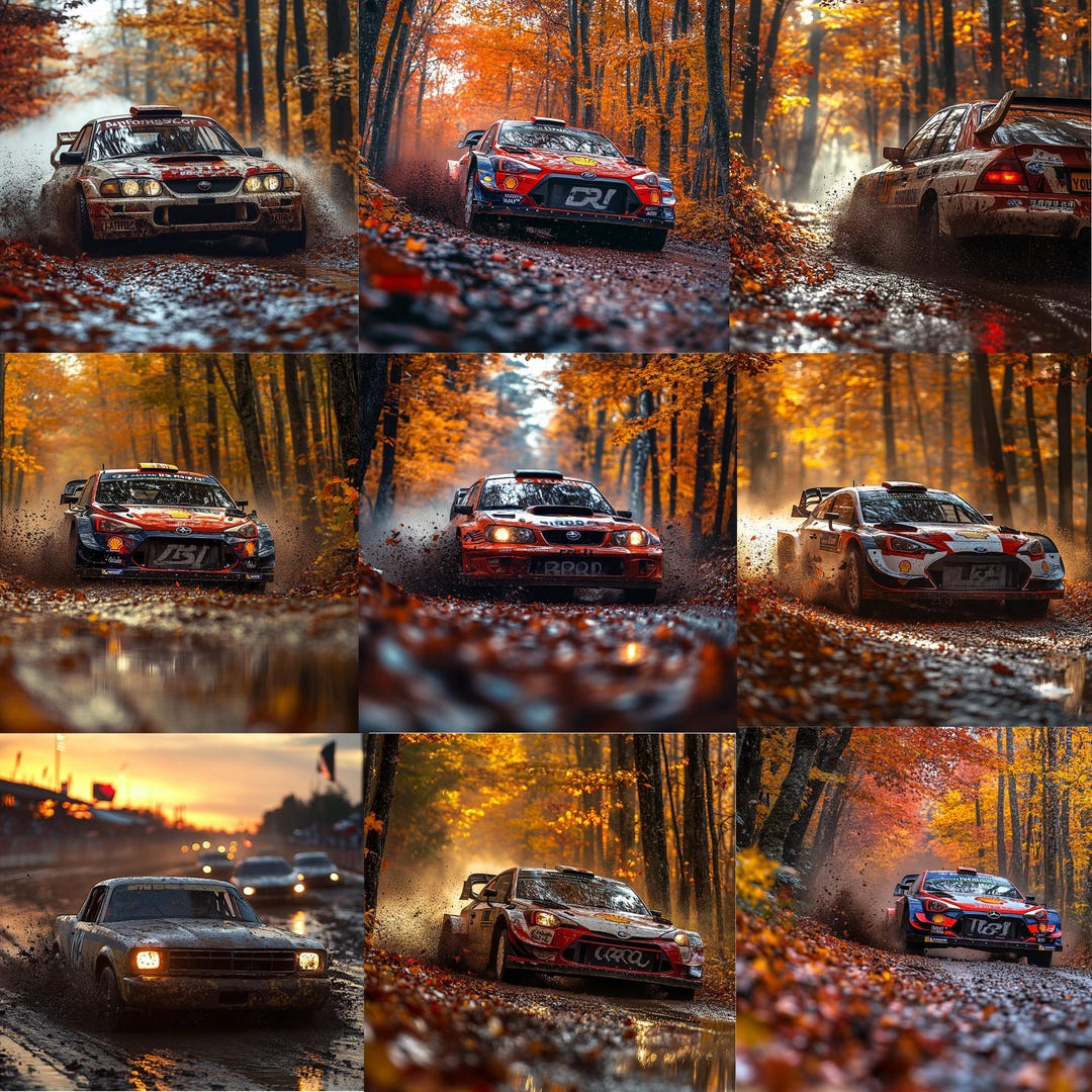 Autumn Rally Drift PNG Clipart Bundle, Dynamic Race Art Realistic ...