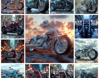50 Cruiser Motorbike Photography PNG Bunlde, Realistic Cruiser Landscape, Biker Lifestyle Cruiser Scenery Images, Vintage Commercial Use