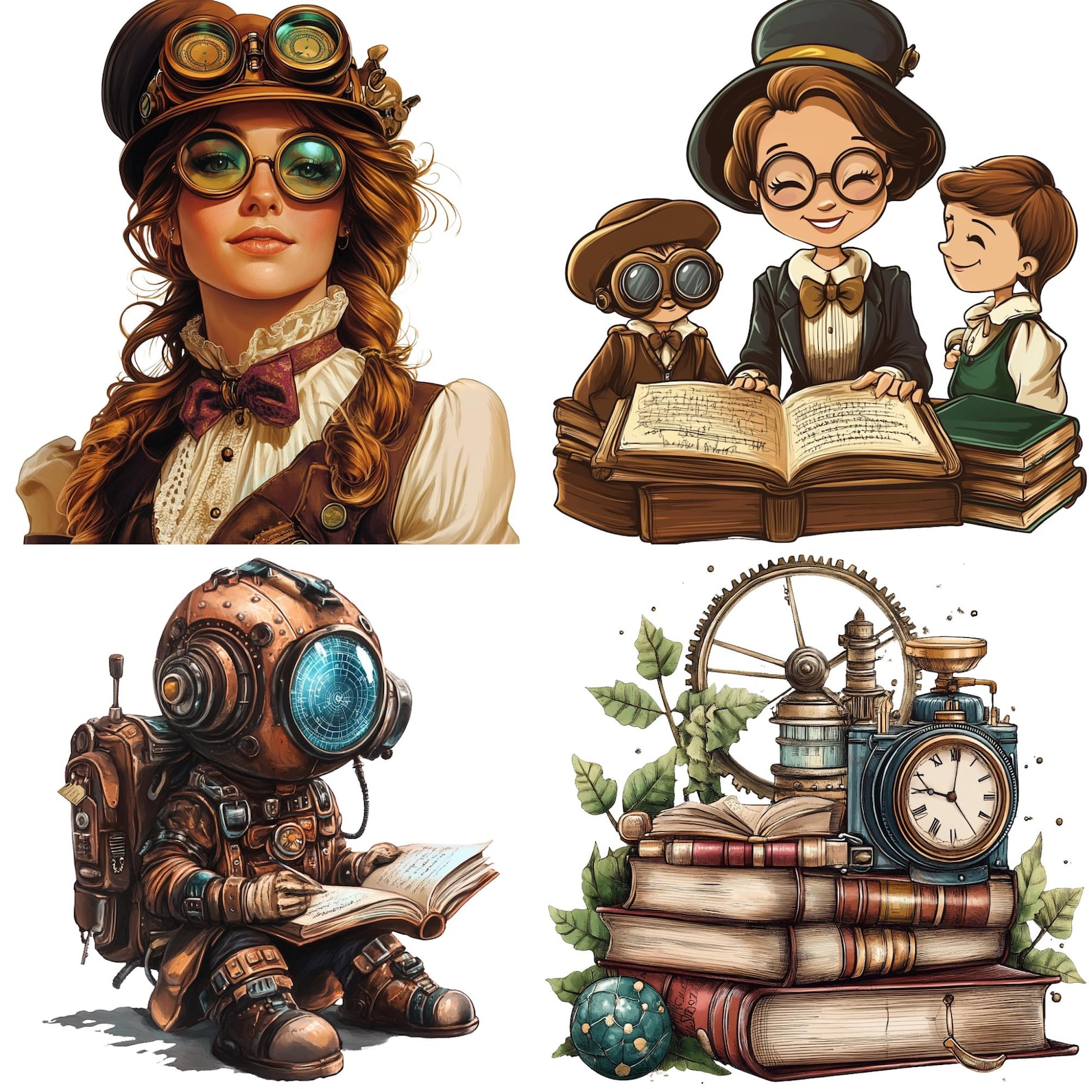 steampunk-teacher-clipart-bundle-victorian-mechanical-png-commercial