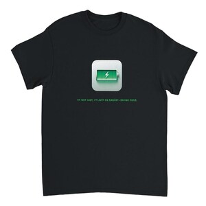 Energy Saving Battery T-shirt | Funny Battery Saving Tee for Eco Lovers | Introvert Gift