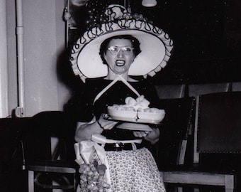 The Hat Lady - Found Photograph - Original Photograph, Vintage Photo, Photography, Snapshot, Portrait, Old photo