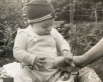 Vintage Photo, Baby Duck Baby, Sweet Baby & Duckling - Vernacular, Original Vintage Photo, Photograph, Old photo, Snapshot, Photography