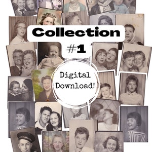 Photo Booth Collection #1, 35 Vintage Photos, Photo Booth Photos, Vintage Photos - Instant Download - Digital Download, Download and Print