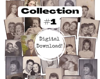 Photo Booth Collection #1, 35 Vintage Photos, Photo Booth, Vintage Photos, Instant Download PDF, JPEG