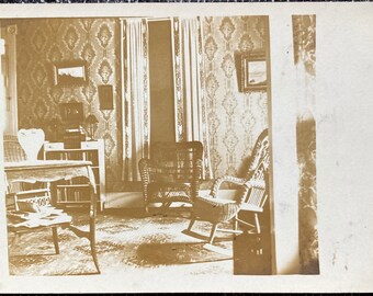 Vintage Photo, Living Room, Home Decor, RPPC, Vernacular, Original Vintage Photo, Photograph, Old photo, Snapshot, Photography