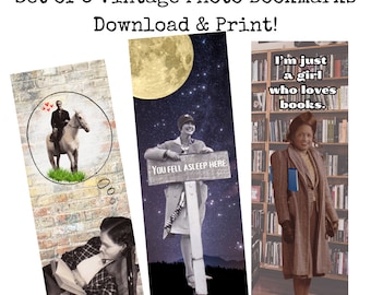 Printable FUN Vintage Photo Bookmarks, Girlfriends, Book Club Gifts, Funny Bookmarks, Download and Print, PDF, Book Mark, Simple Gift