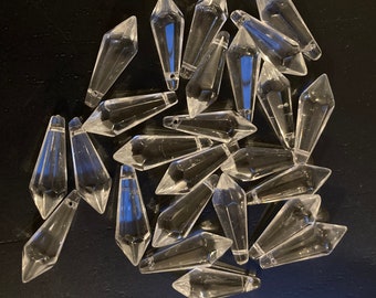 25 Glass Crystals, Jewelry Making, Assemblage, Decor, Glass, Chandelier Crystals, Glass Drops