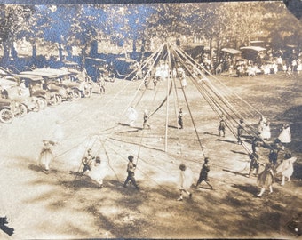 Vintage Photo, May Pole, May Day, Vernacular, Original Photo, Found Photograph, Old photo, Snapshot