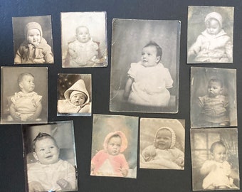 11 Photobooth Baby Photos, Cute Babies, Photo Booth Photos - Vernacular, Original Photo, Found Photograph, Old photo, Vintage Photo